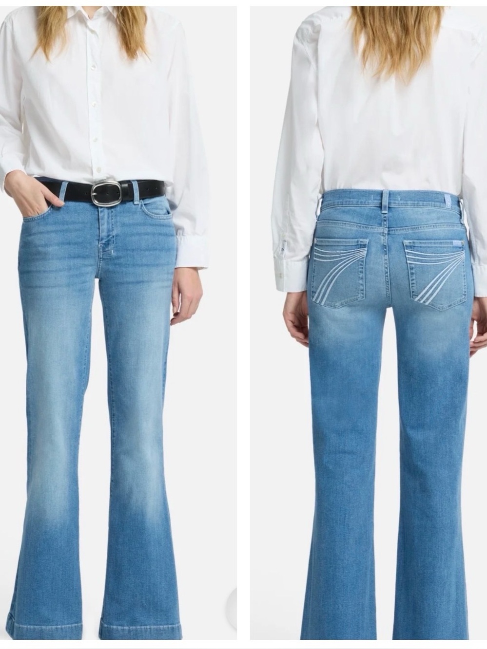 7 For All Mankind Tailorless Dojo Jeans Flare Leg Trouser Size 26